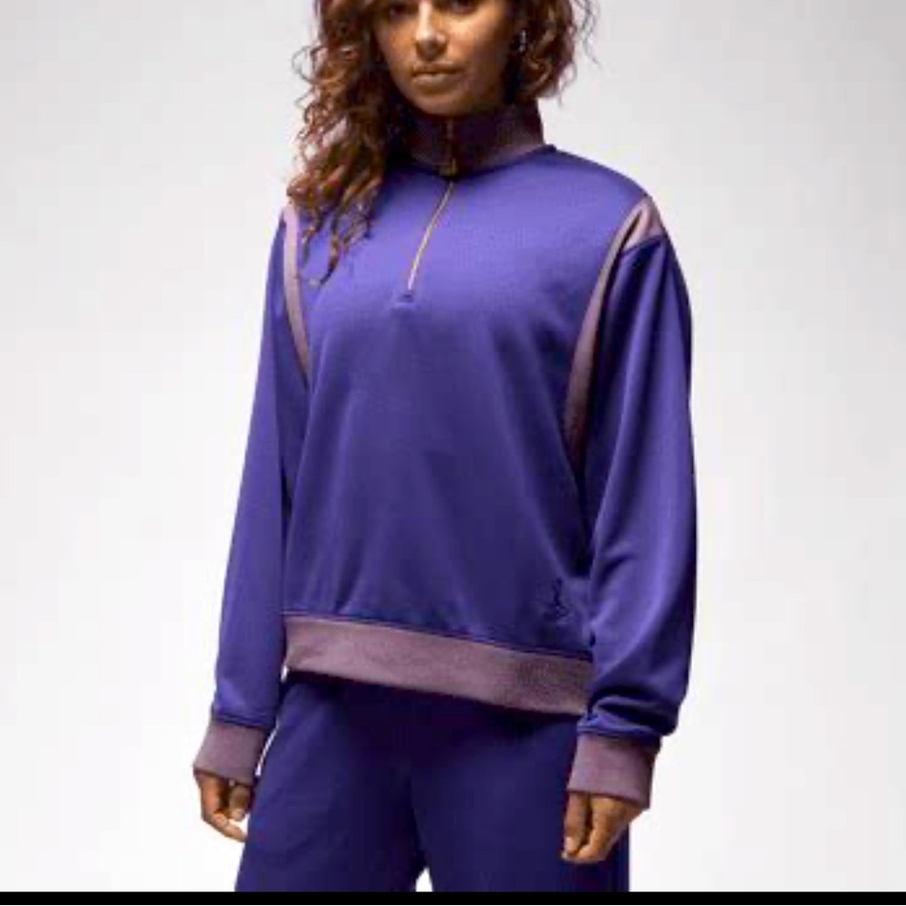 Nike Air Jordan (Her)itage Women's Top Pullover Zip 23 Purple M $110 FB5134-502